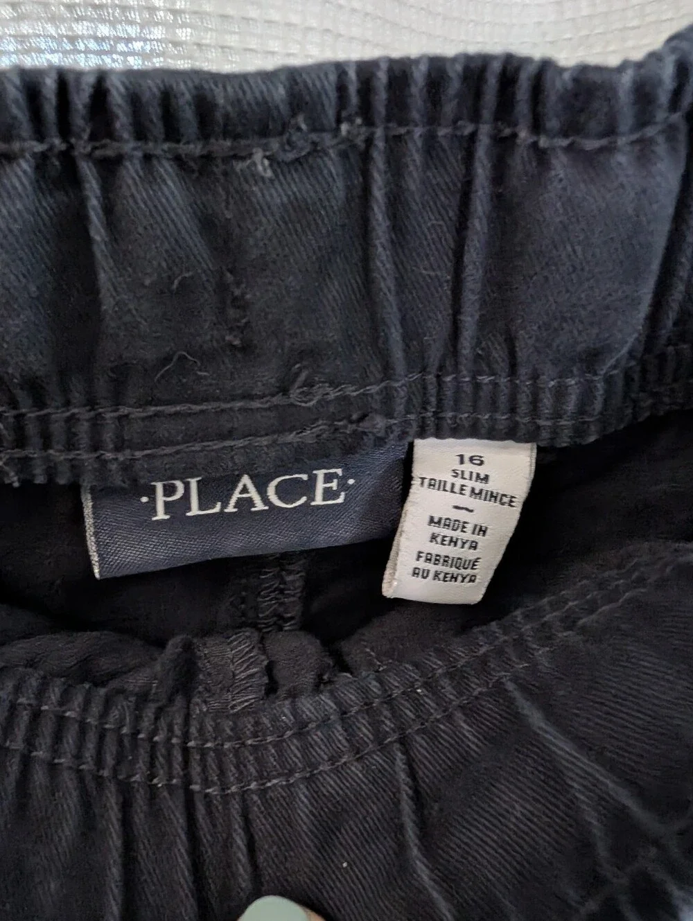 Children's Place Navy Blue Elastic Waist Cargo Pants With Adjustable Waist
